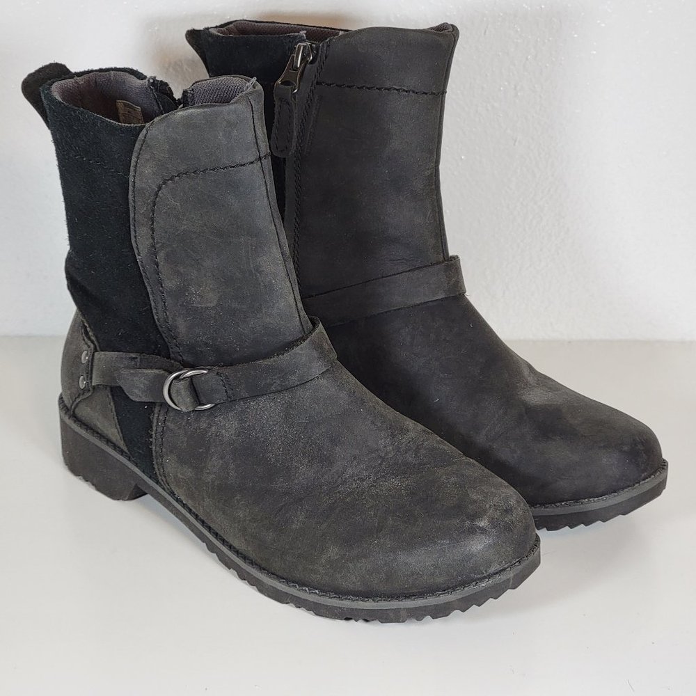 Eddie Bauer Women's US 8.5 Covey Matt Nubuck Black Suede Leather Ankle Z…